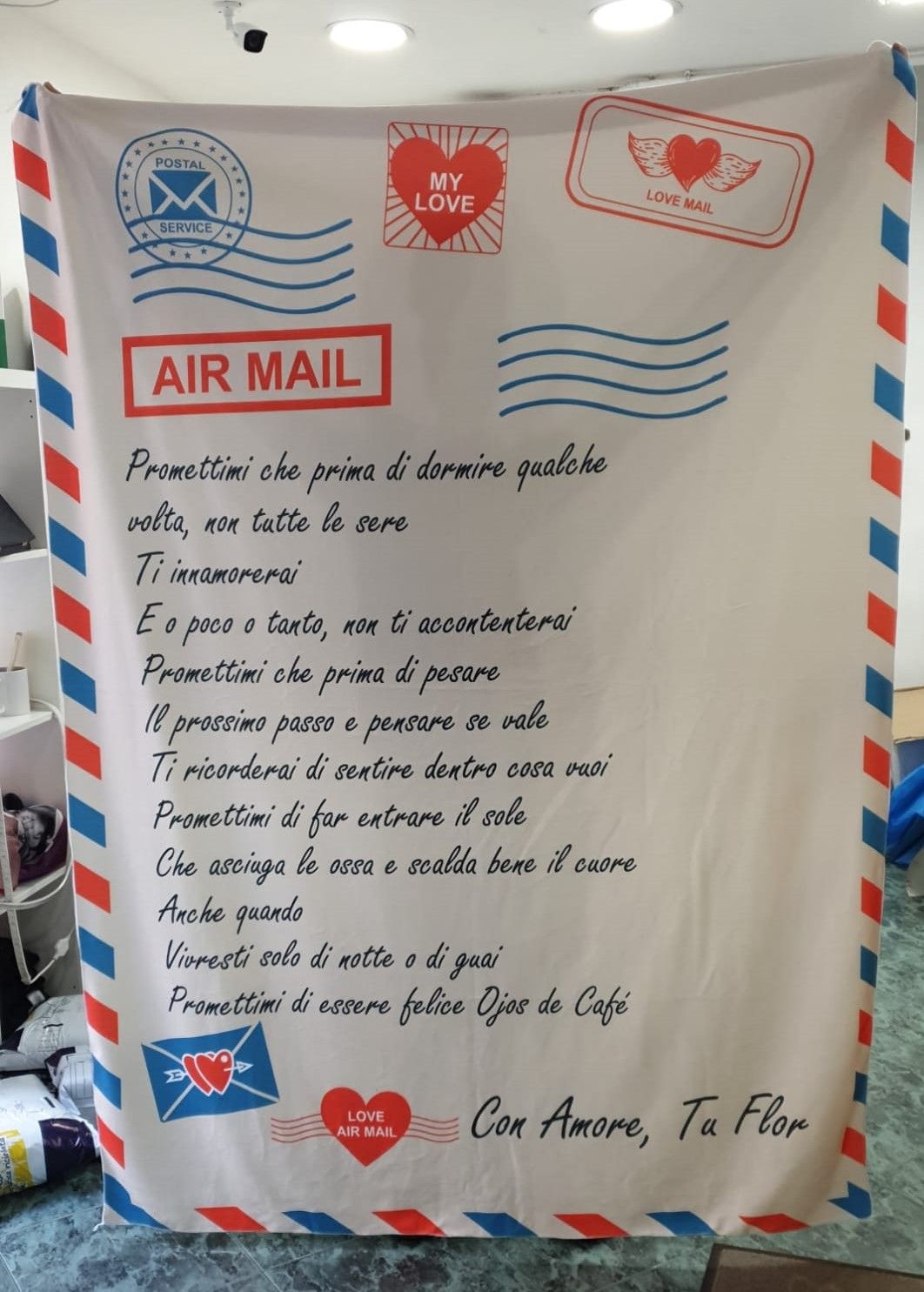 Plaid in Pile personalizzato con Dedica Frase ricorrenza idea regalo