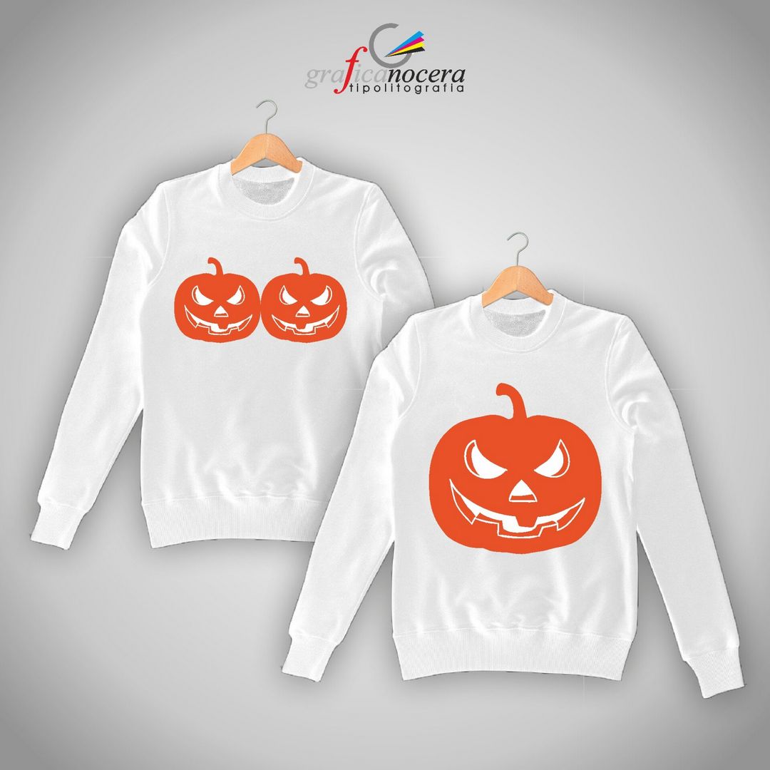 Coppia Felpe Zucca Zucche Halloween