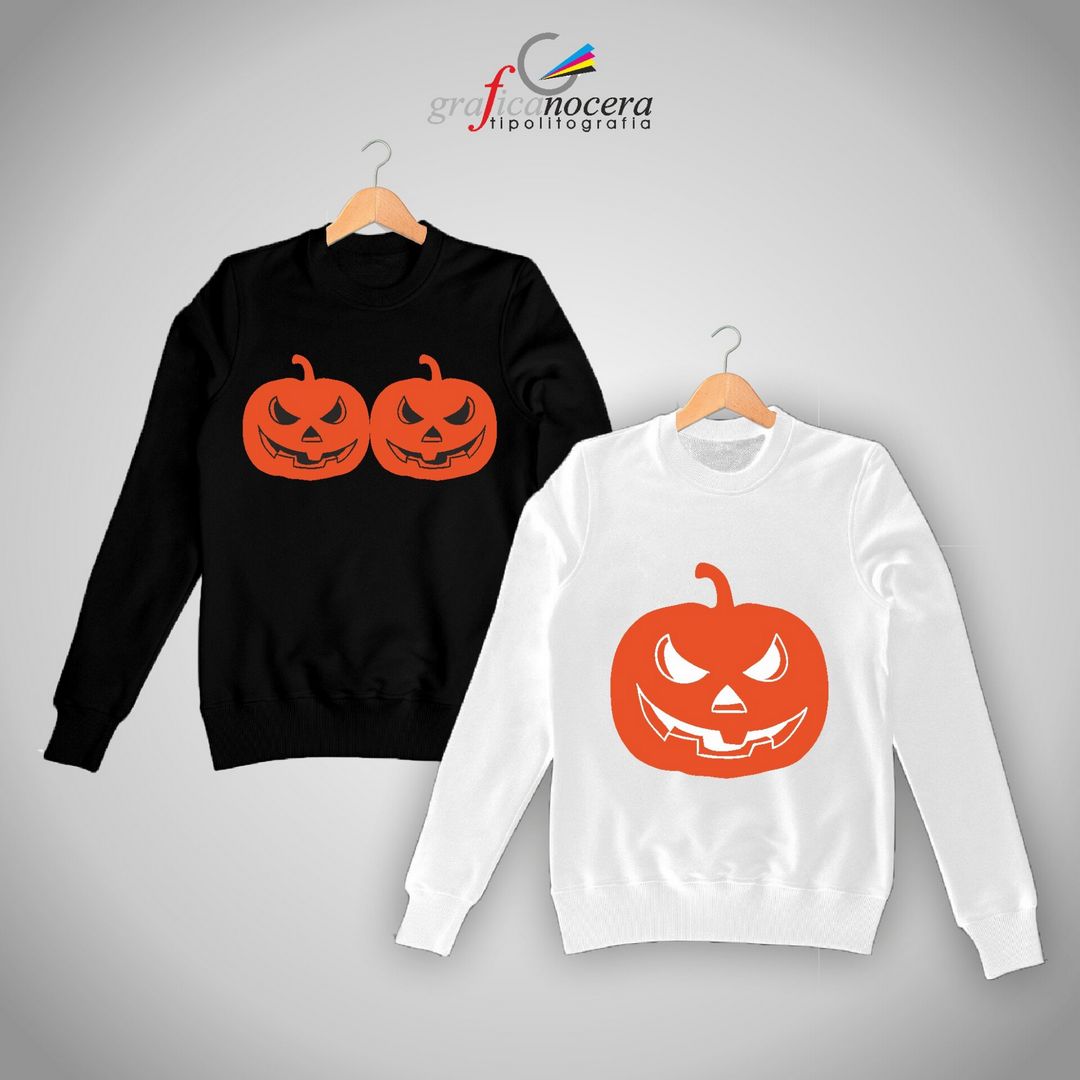 Coppia Felpe Zucca Zucche Halloween
