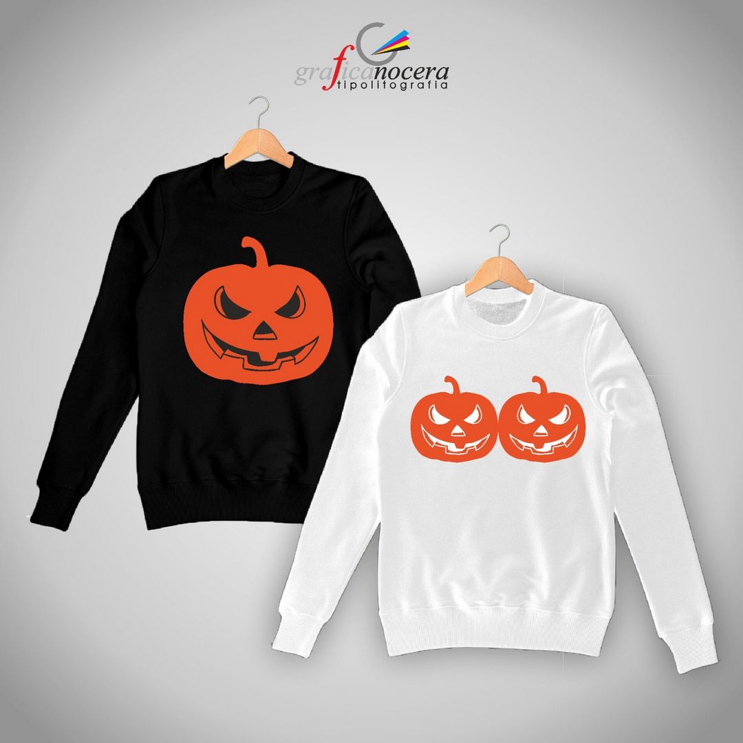 Coppia Felpe Zucca Zucche Halloween
