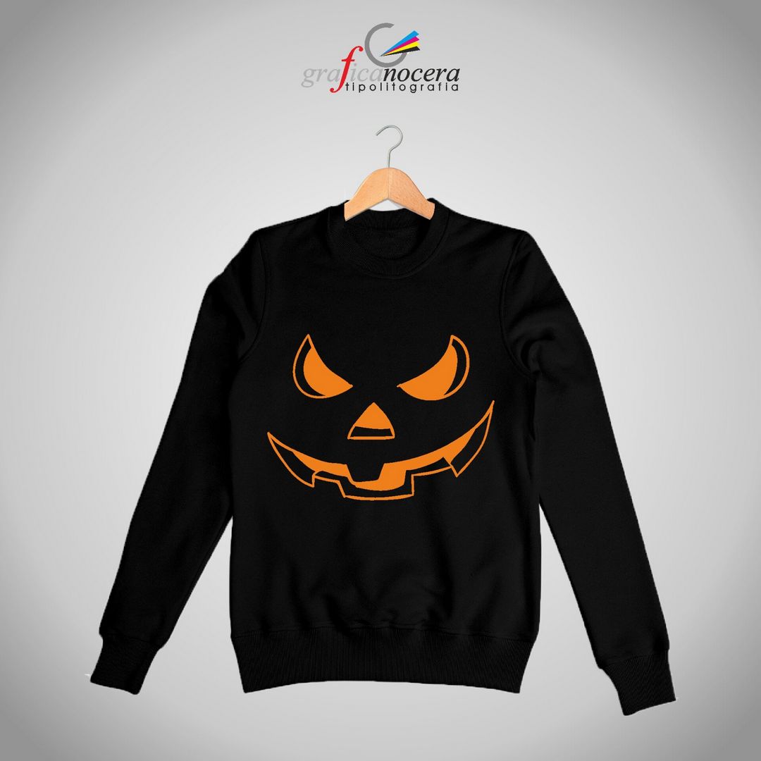 Felpa Zucca Stilizzata ideale per Halloween