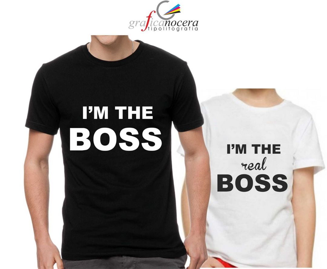 Coppia shirt Padre/Figlio i'm the BOSS i'm the real BOSS