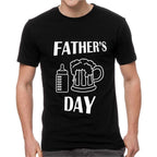 Maglia "FATHER'S DAY" tshirt FESTA DEL PAPA' bianca/nera idea regalo birra/biberon