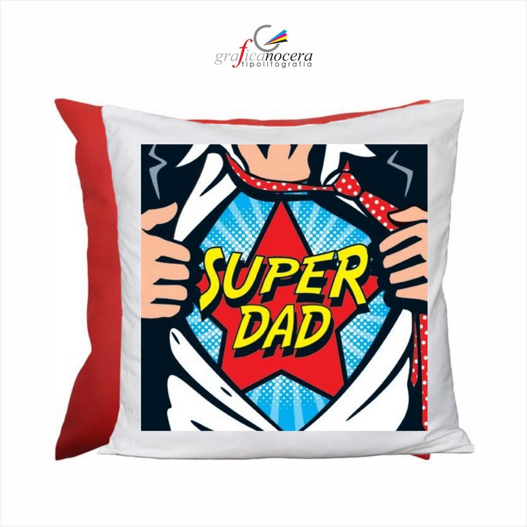 Cuscino quadrato "SUPER DAD" idea regalo