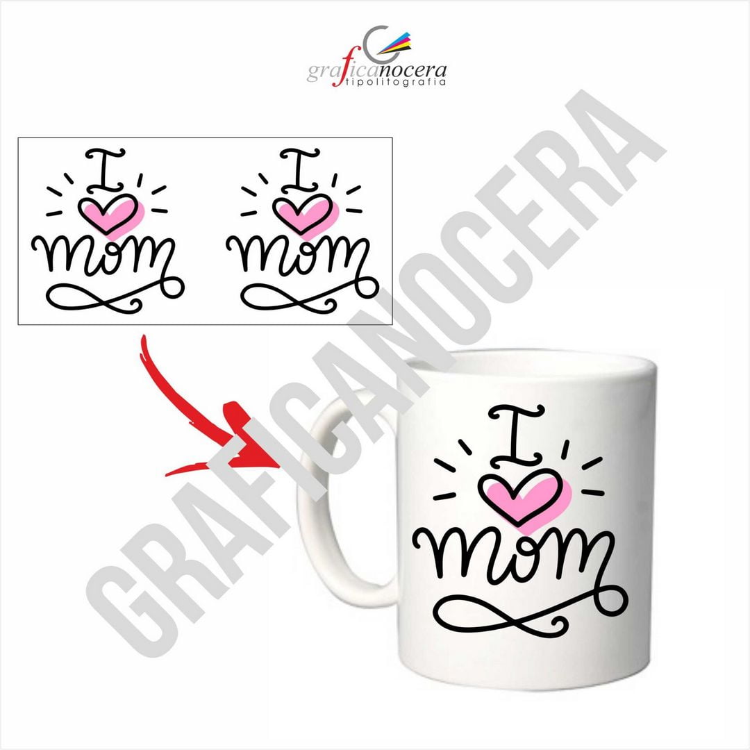 Tazza I LOVE MOM Festa della Mamma idea regalo