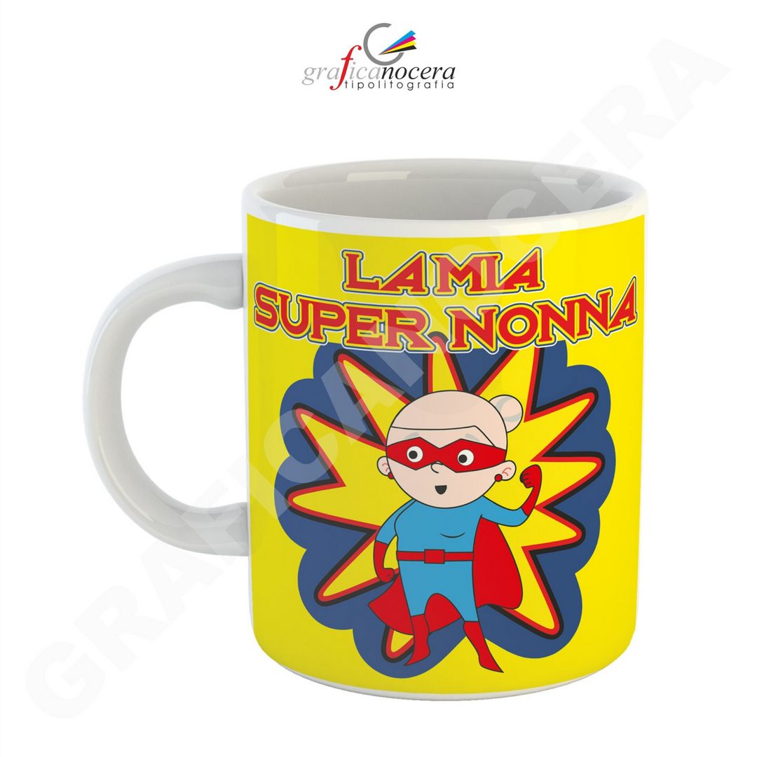 FESTA DEI NONNI Tazza La Mia Super Nonna lavabile alta qualità idea regalo
