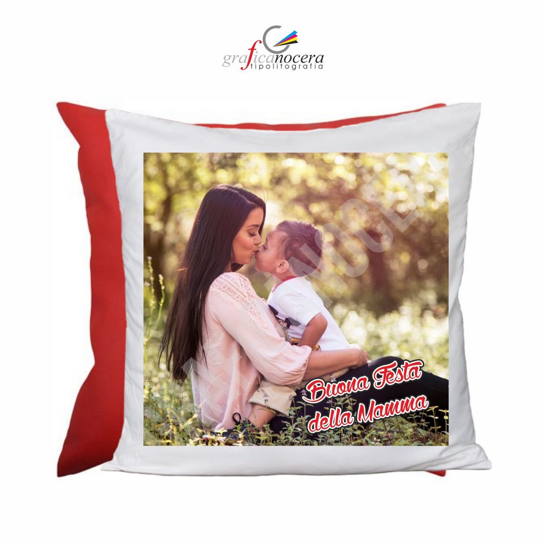 Cuscino Quadrato Festa della Mamma con FOTO PERSONALIZZATA idea regalo