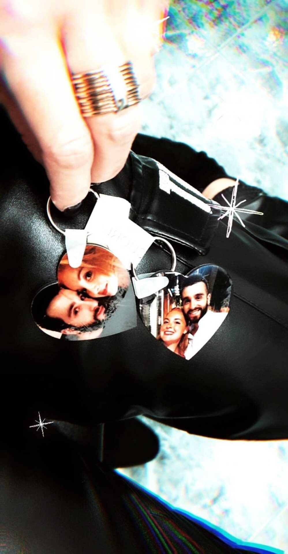 Portachiavi a Forma di Cuore con Foto Personalizzata