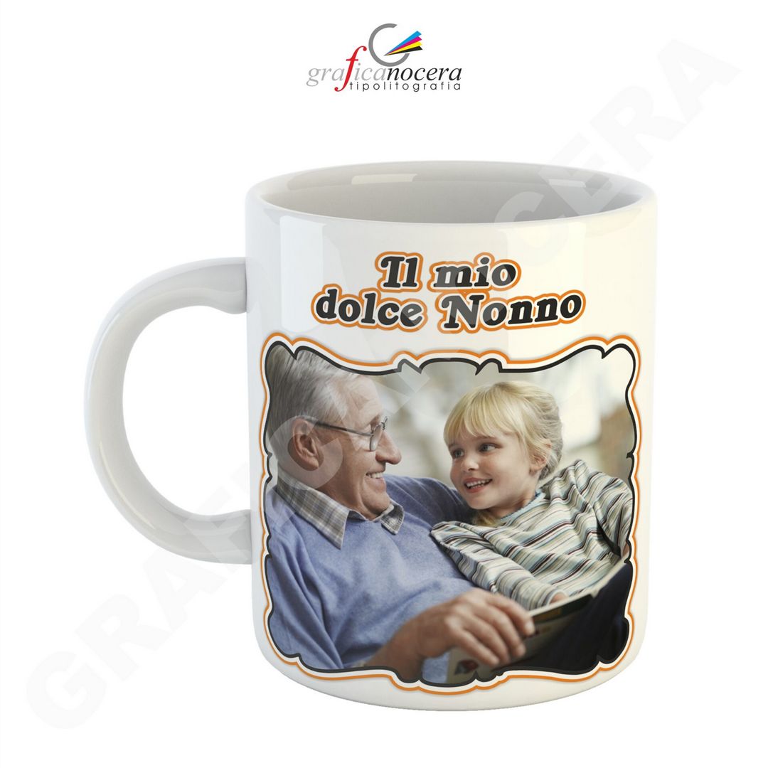 FESTA DEI NONNI Tazza con Foto Personalizzata il Mio Dolce Nonno lavabile alta qualità idea regalo