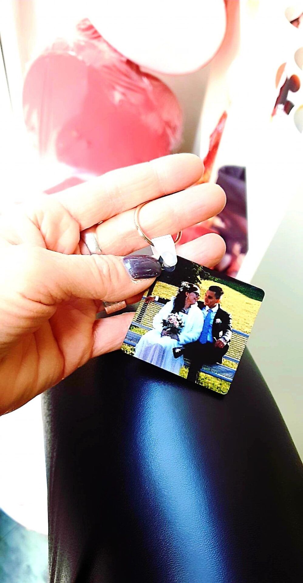 Portachiavi Quadrato con Foto Personalizzata