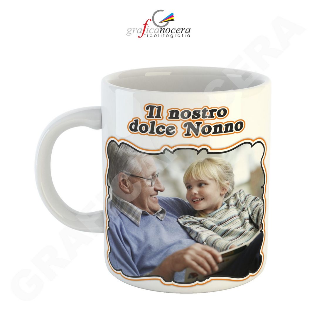 FESTA DEI NONNI Tazza con Foto Personalizzata il Nostro Dolce Nonno lavabile alta qualità idea regalo