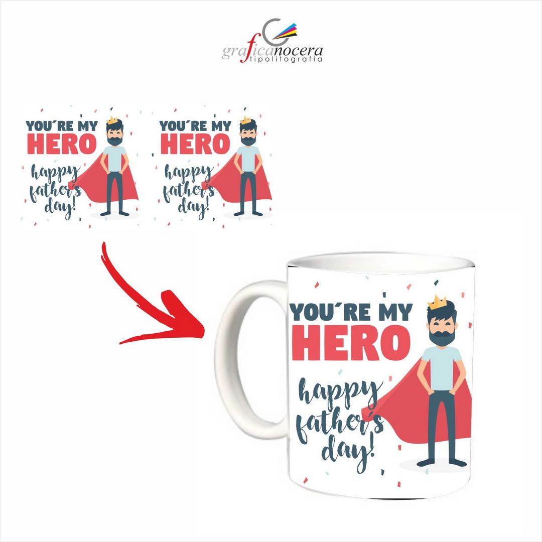 TAZZA "YOU'RE MY HERO HAPPY FATHER'S DAY" idea regalo cucina