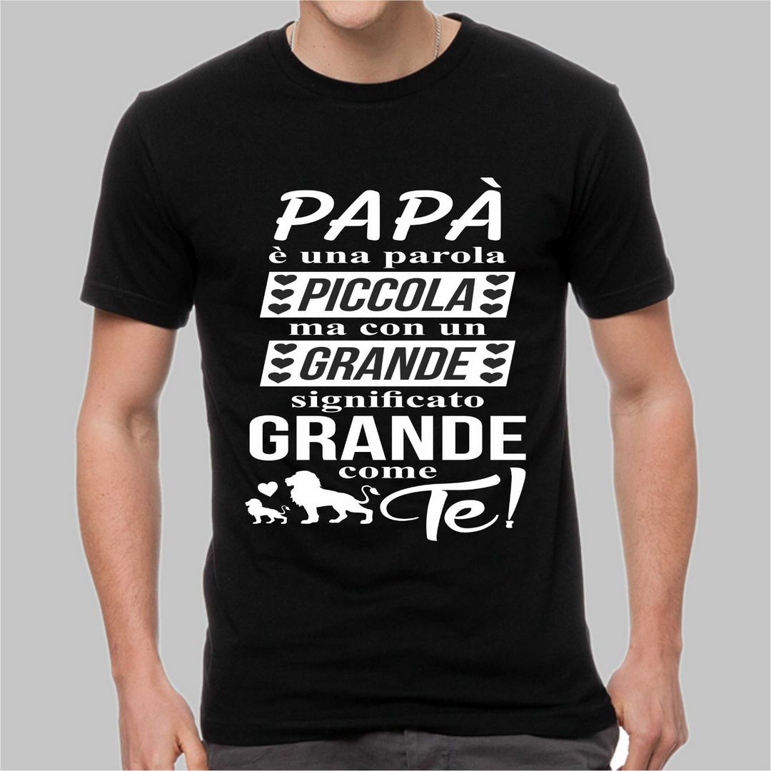 Maglia tshirt FESTA DEL PAPA' bianca/nera idea regalo