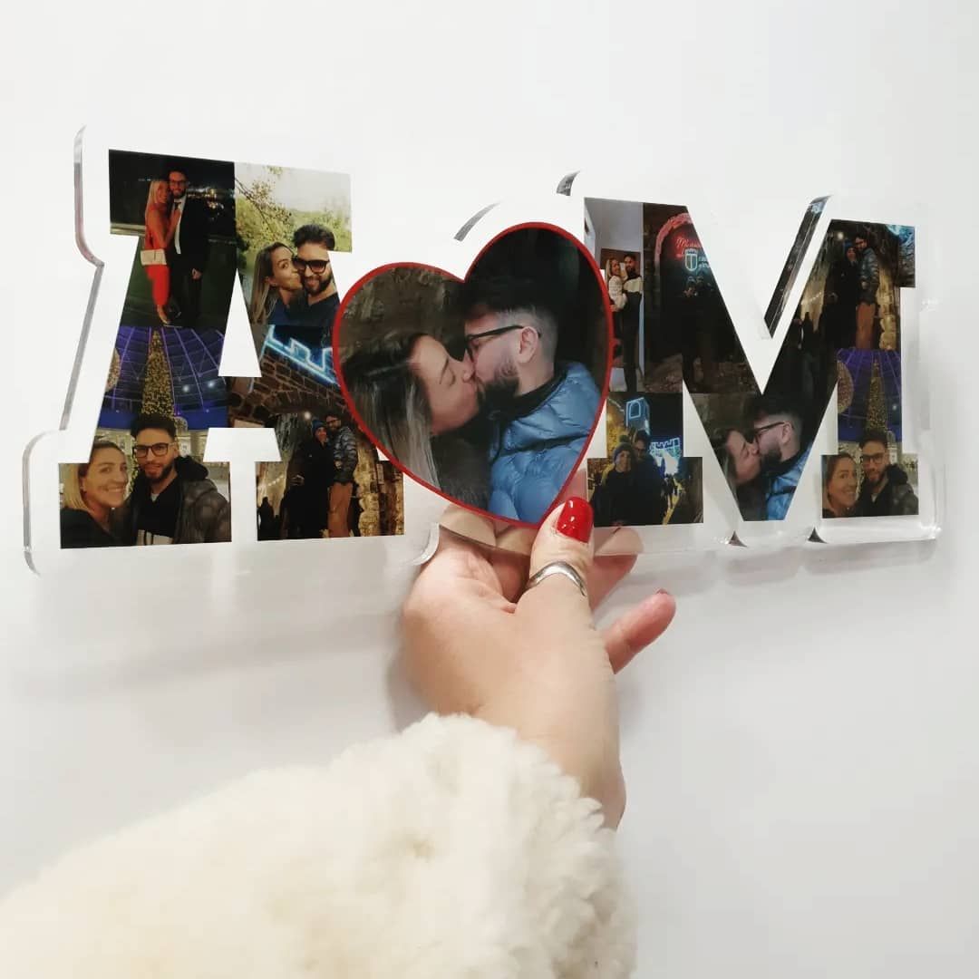 Plexiglass personalizzato con FOTO e INIZIALI