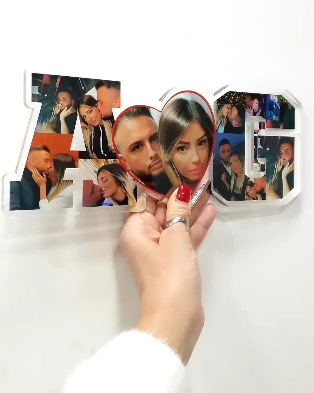 Plexiglass personalizzato con FOTO e INIZIALI