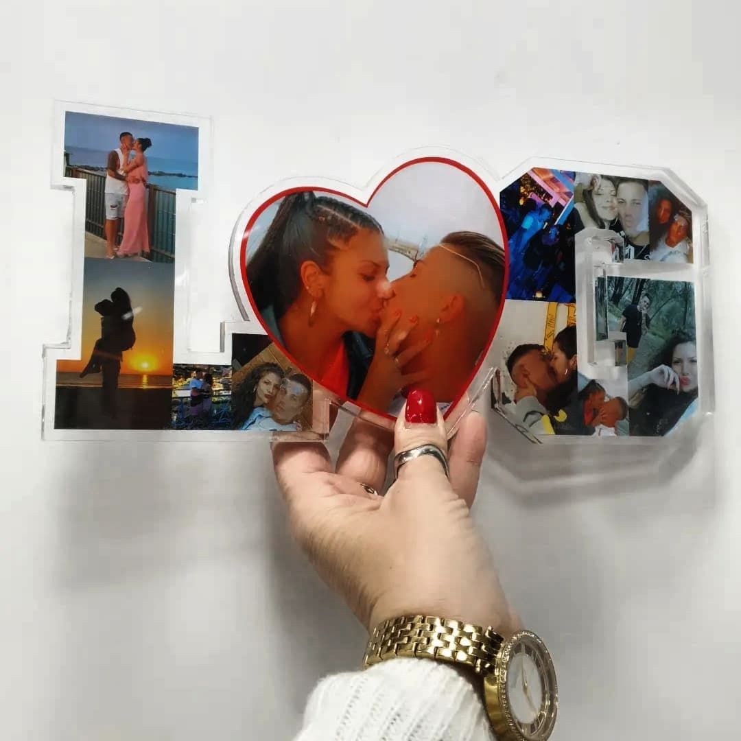 Plexiglass personalizzato con FOTO e INIZIALI