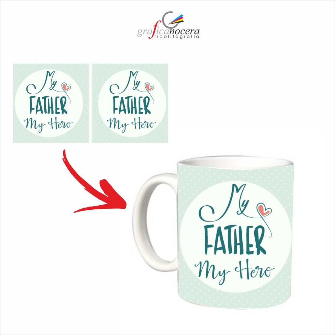 TAZZA " MY FATHER MY HERO" idea regalo cucina
