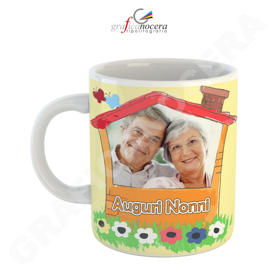 FESTA DEI NONNI Tazza con Foto Personalizzata Auguri Nonni lavabile alta qualità idea regalo