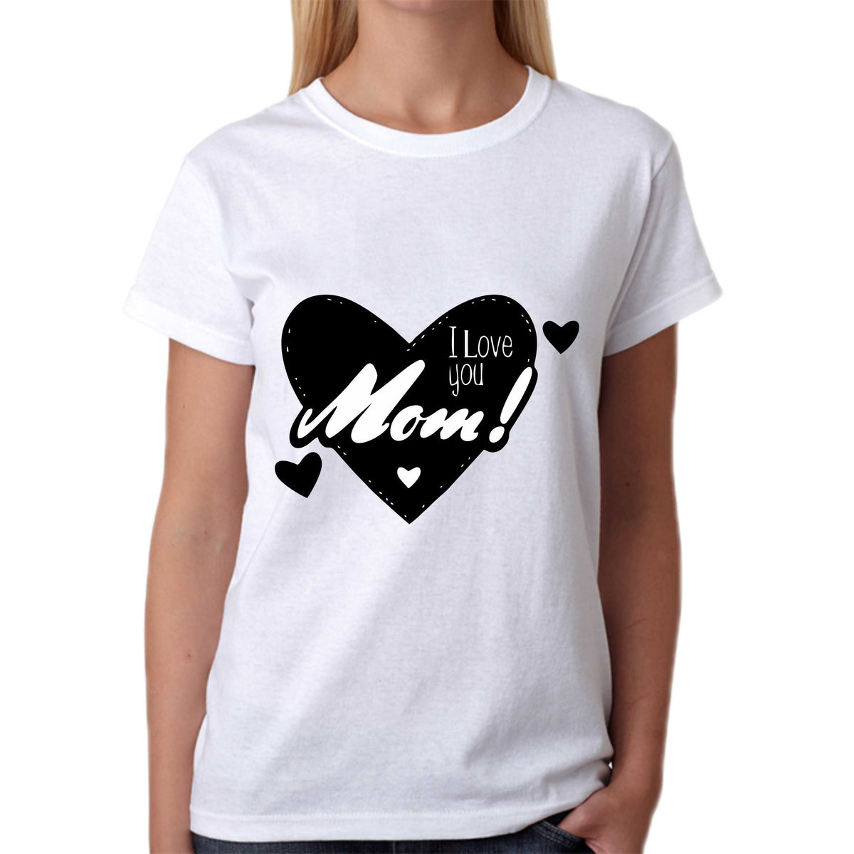 T-shirt I LOVE YOU MOM idea regalo Festa della Mamma