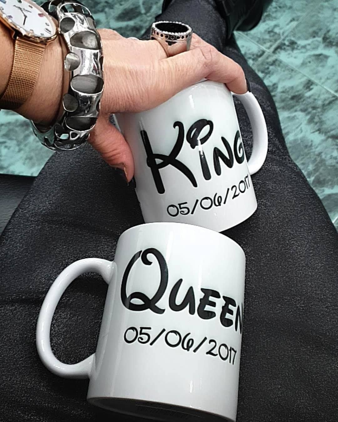 Coppia tazze King/Queen personalizzate con data