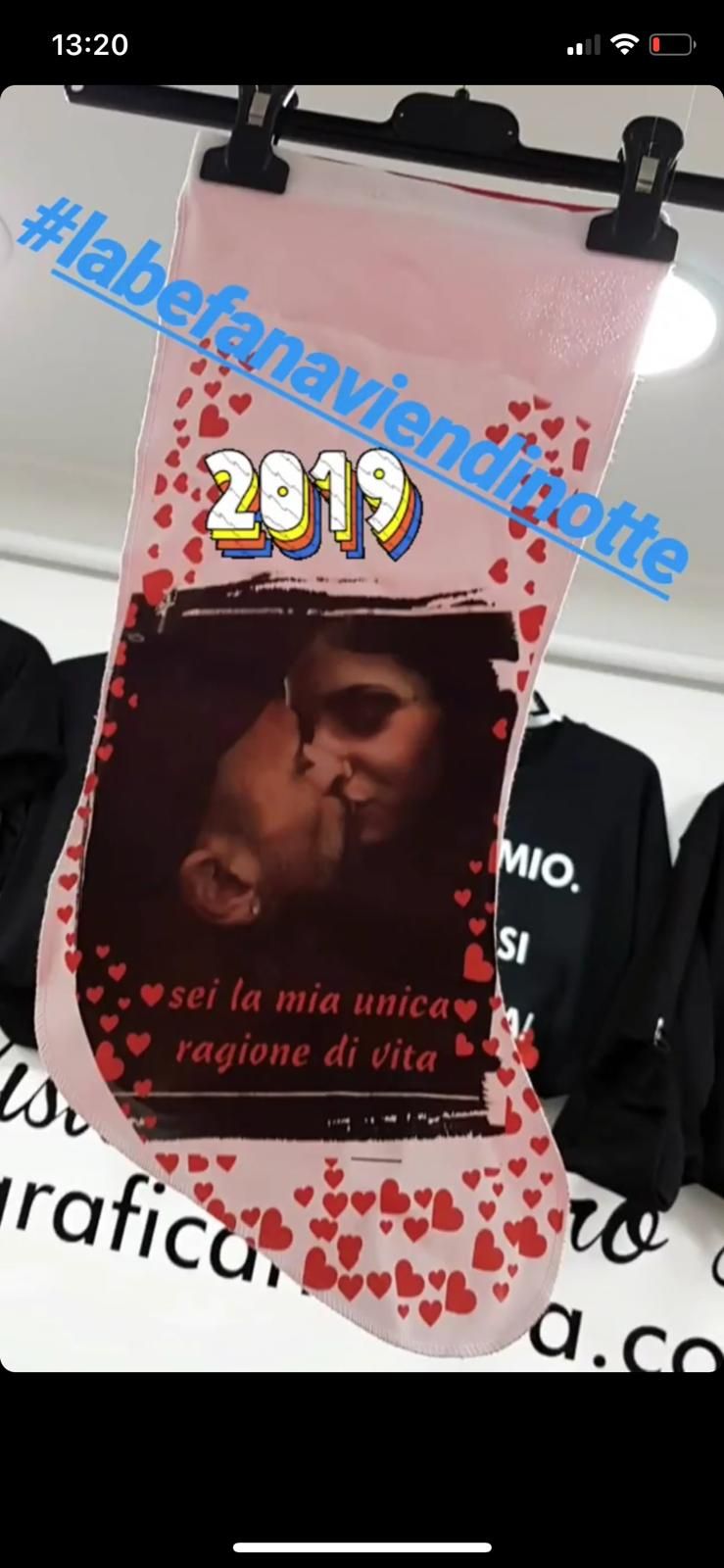 Calza per la Befana personalizzata con foto e/o frase 70cm