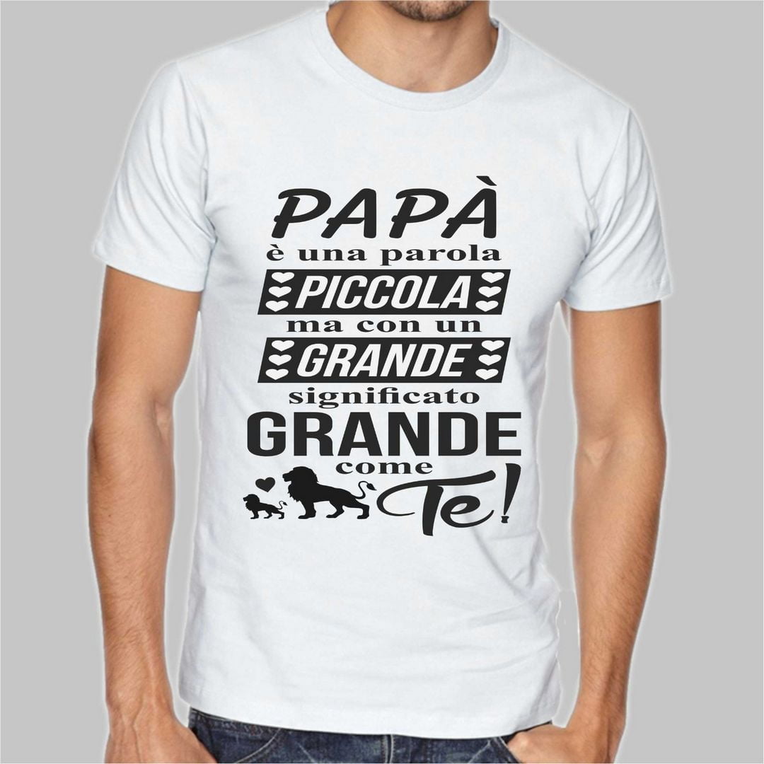 Maglia tshirt FESTA DEL PAPA' bianca/nera idea regalo