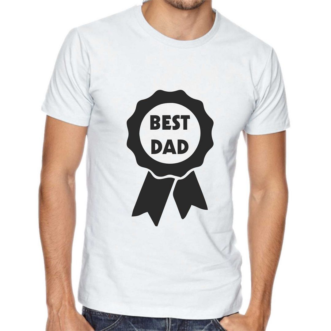 Maglia "BEST DAD" tshirt FESTA DEL PAPA' bianca/nera idea regalo
