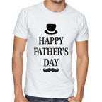 Maglia "HAPPY FATHER'S DAY" tshirt FESTA DEL PAPA' bianca/nera idea regalo baffo/cappello
