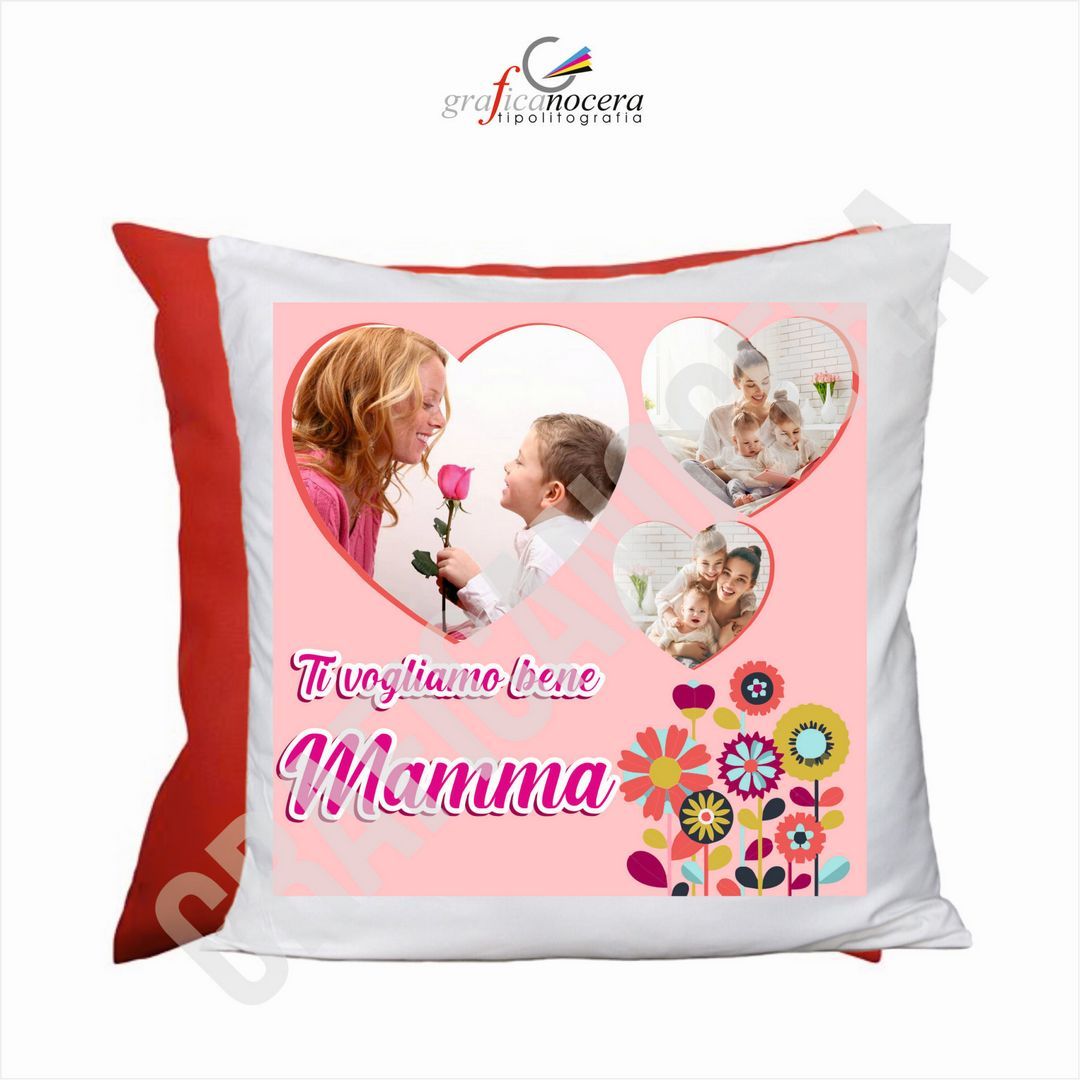 Cuscino Quadrato Festa della Mamma con FOTO PERSONALIZZATA idea regalo