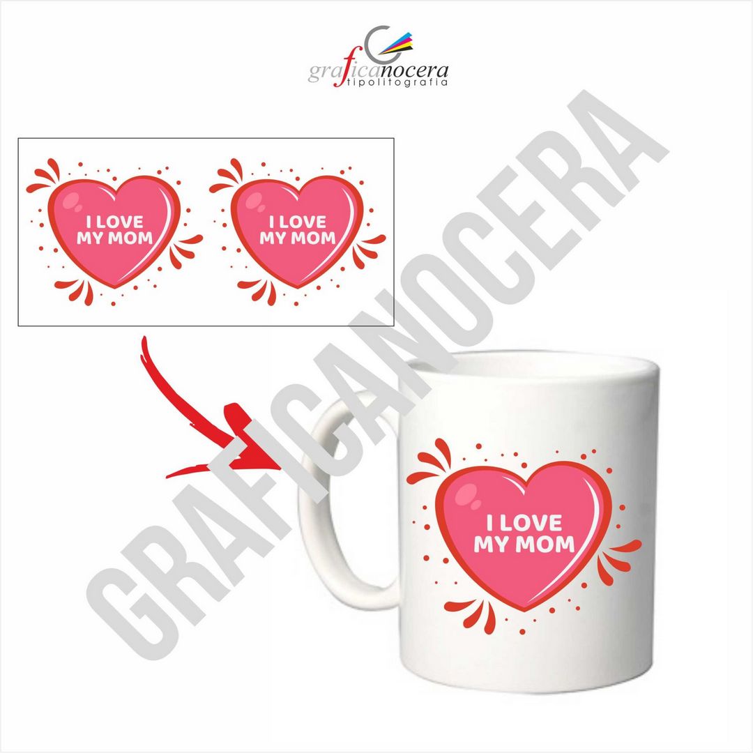 Tazza I LOVE MY MOM Festa della Mamma idea regalo