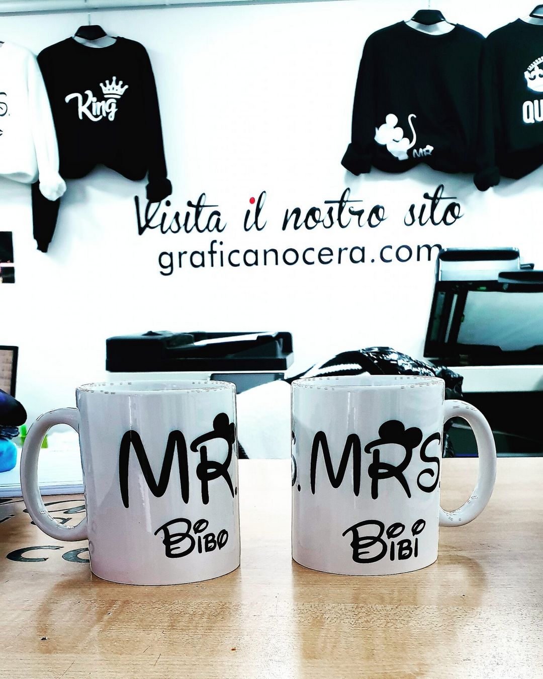 Coppia tazze Mr/Mrs personalizzate con nome