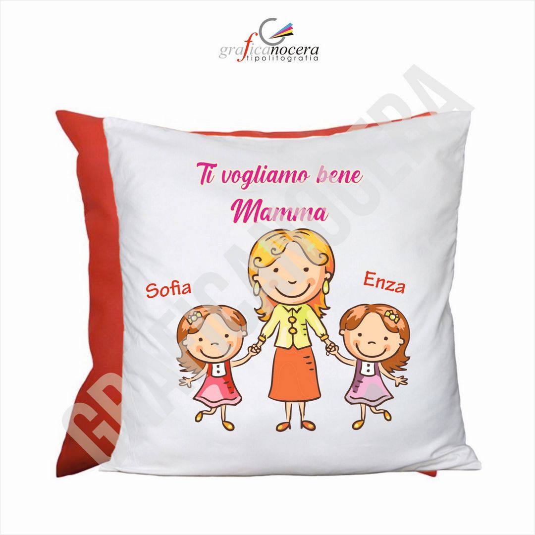 Cuscino Quadrato Festa della Mamma con NOME PERSONALIZZATO idea regalo