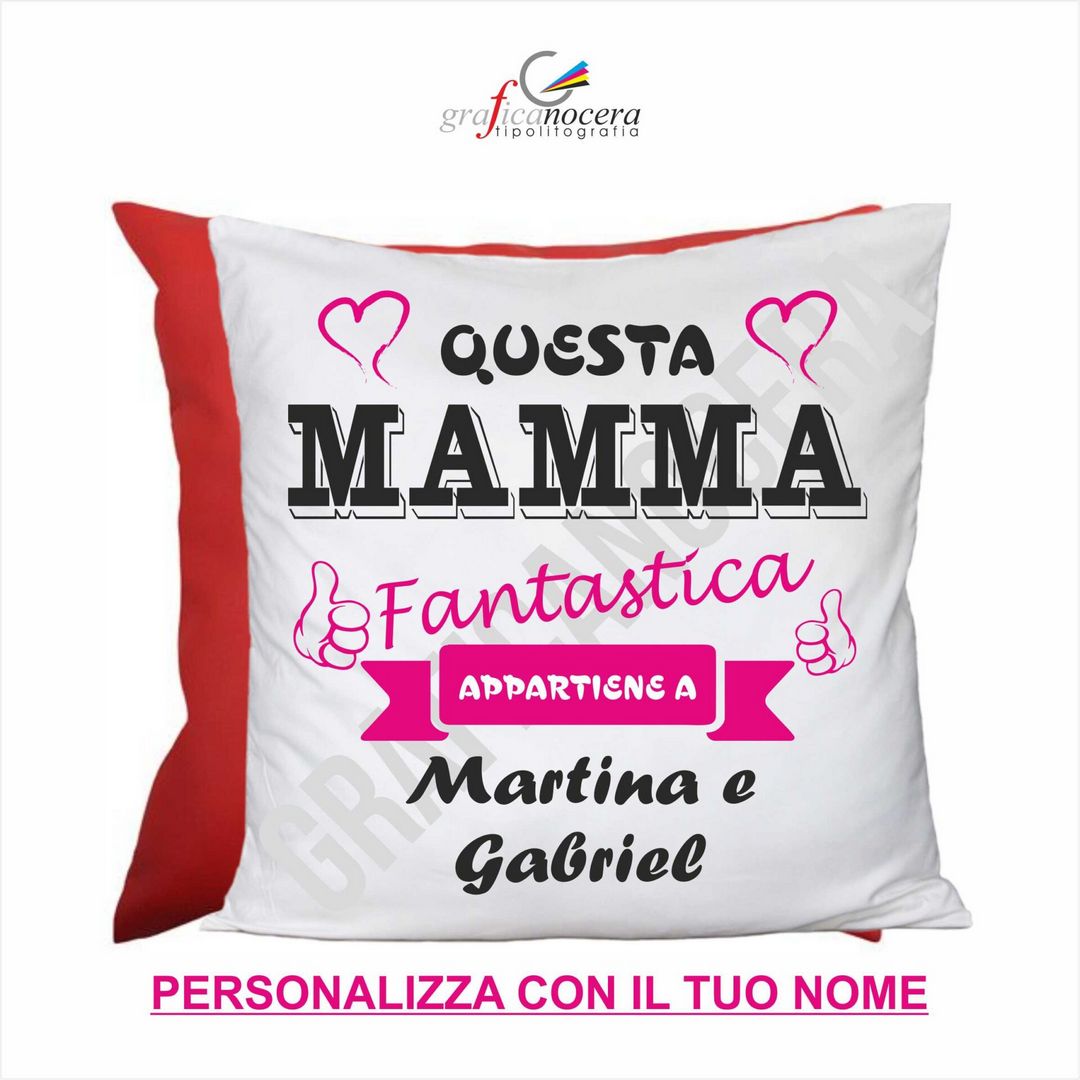 Cuscino quadrato Mamma personalizzato Questa Mamma appartiene a... Festa della Mamma idea regalo