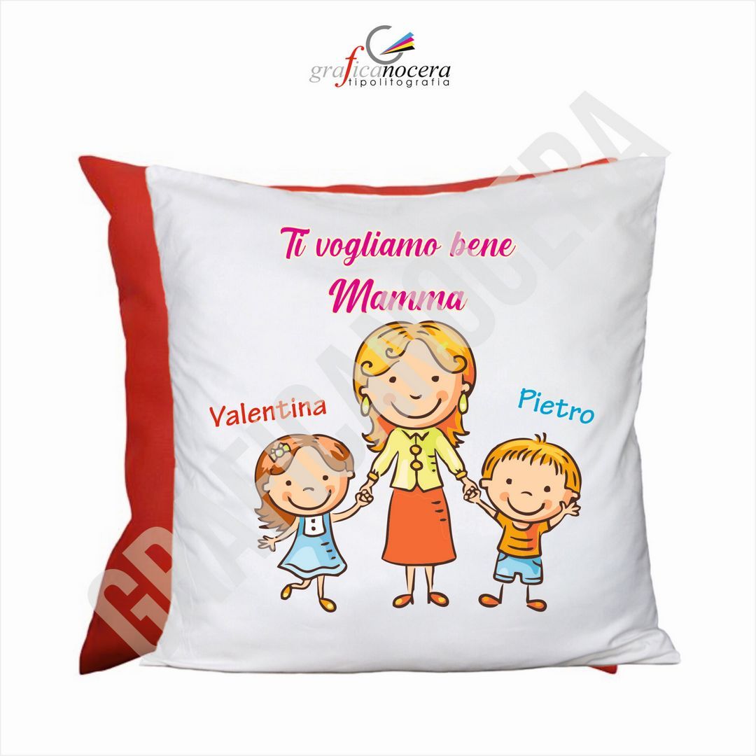 Cuscino Quadrato Festa della Mamma con NOME PERSONALIZZATO idea regalo