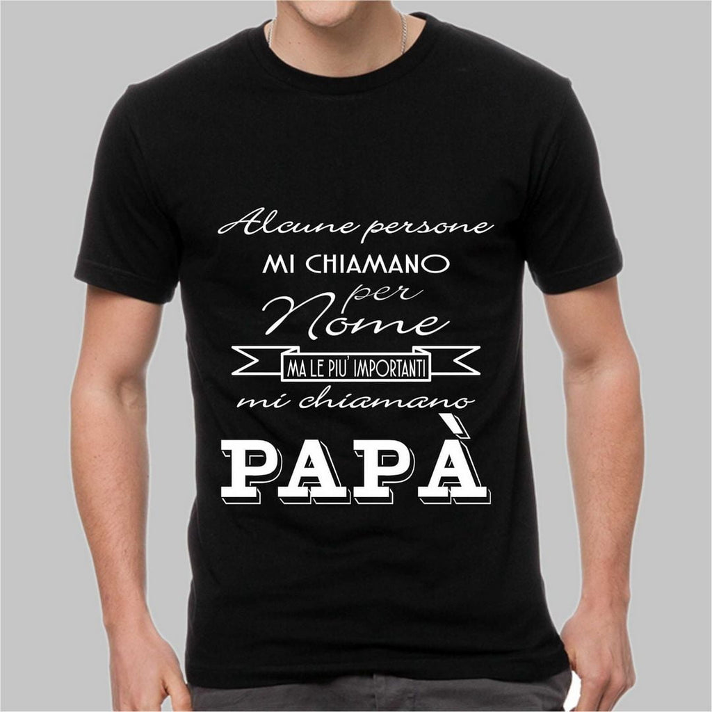Maglia tshirt FESTA DEL PAPA' bianca/nera idea regalo papà o nome