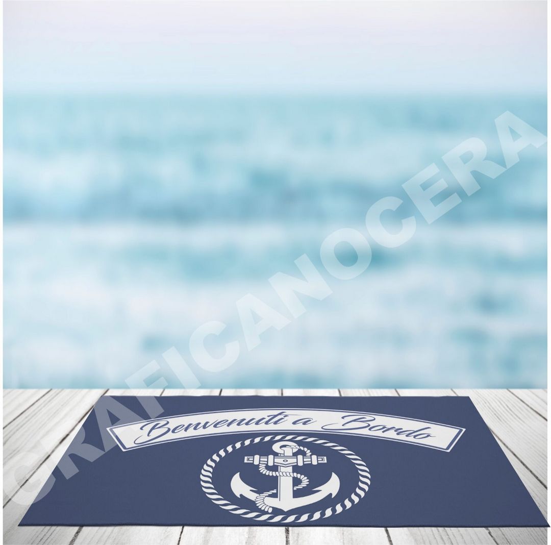 Tappeto varie misure in moquette Benvenuti a Bordo per barche idea regalo estate divertente