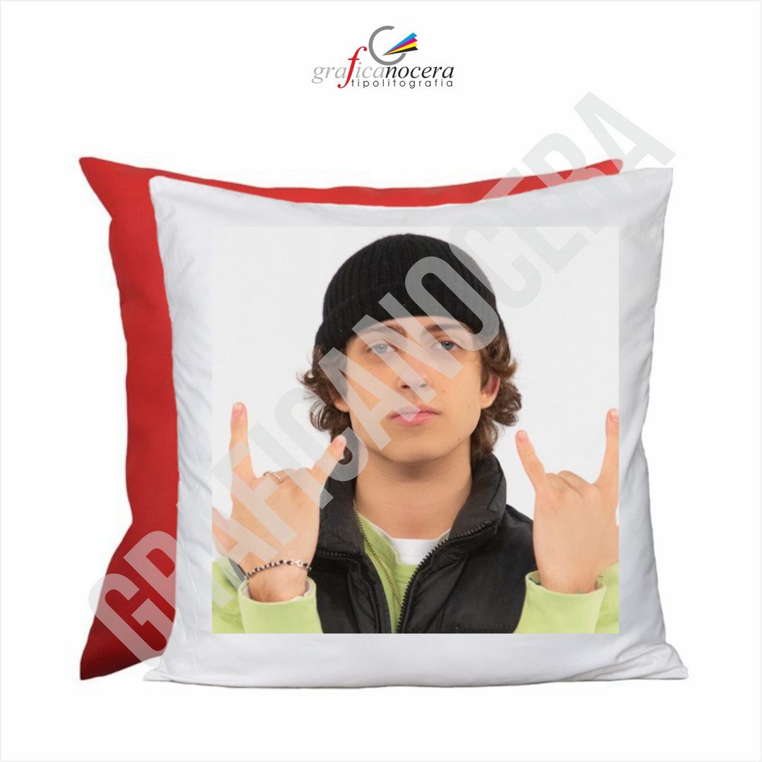 Cuscino Quadrato Sangiovanni cantante amici musica cantante idea regalo