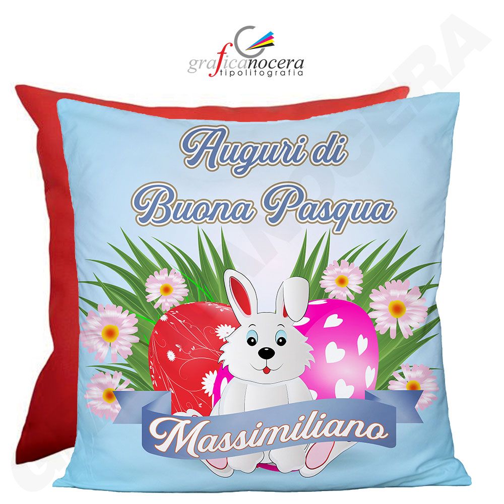 Cuscino Qudrato Pasqua con Nome Personalizzato idea regalo bambino