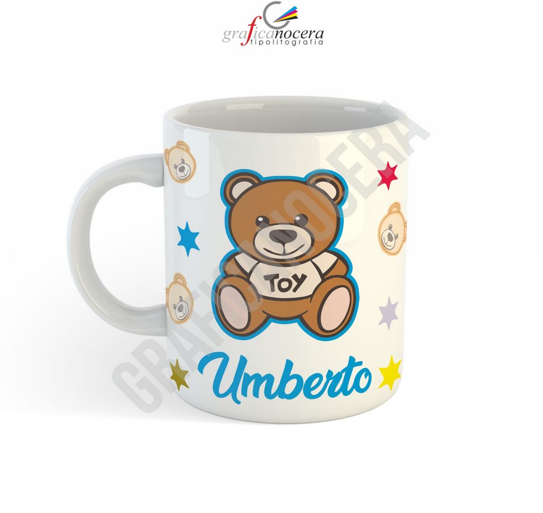 Tazza Mug Orsacchiotto personalizzato con nome bambina/o lavabile idea regalo