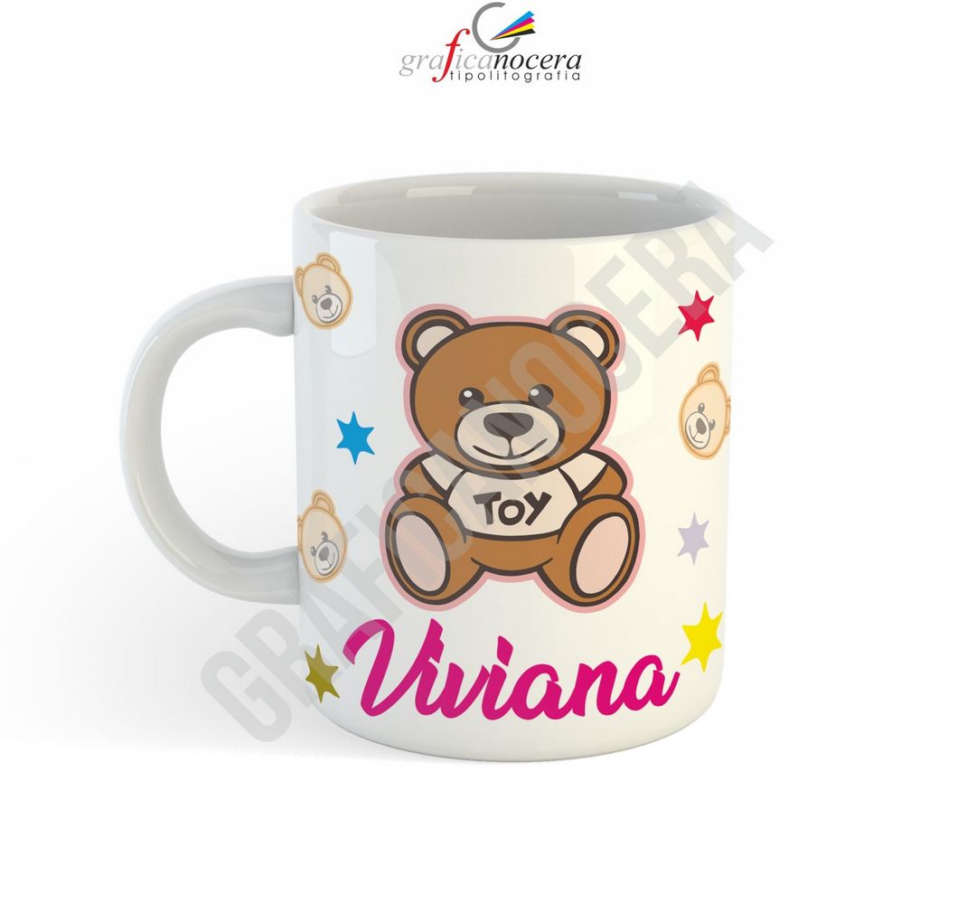 Tazza Mug Orsacchiotto personalizzato con nome bambina/o lavabile idea regalo