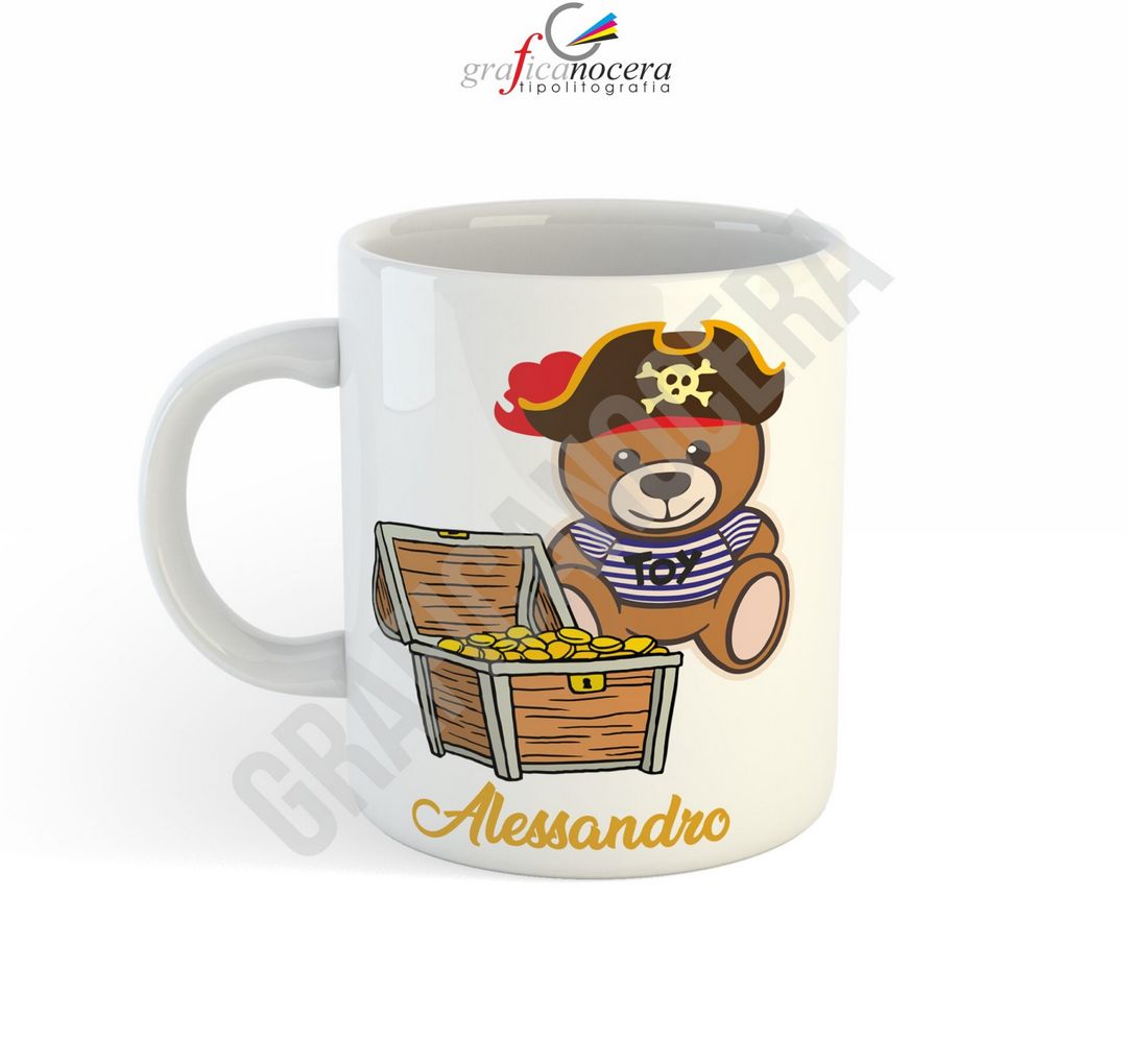 Tazza Mug Orsacchiotto personalizzato con nome bambina/o unisex lavabile idea regalo