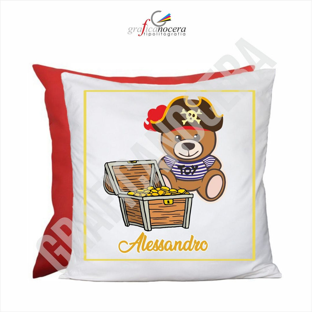 Cuscino Quadrato Orsacchiotto con Nome Personalizzato bambino bambina unisex idea regalo