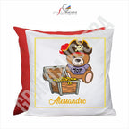 Cuscino Quadrato Orsacchiotto con Nome Personalizzato bambino bambina unisex idea regalo