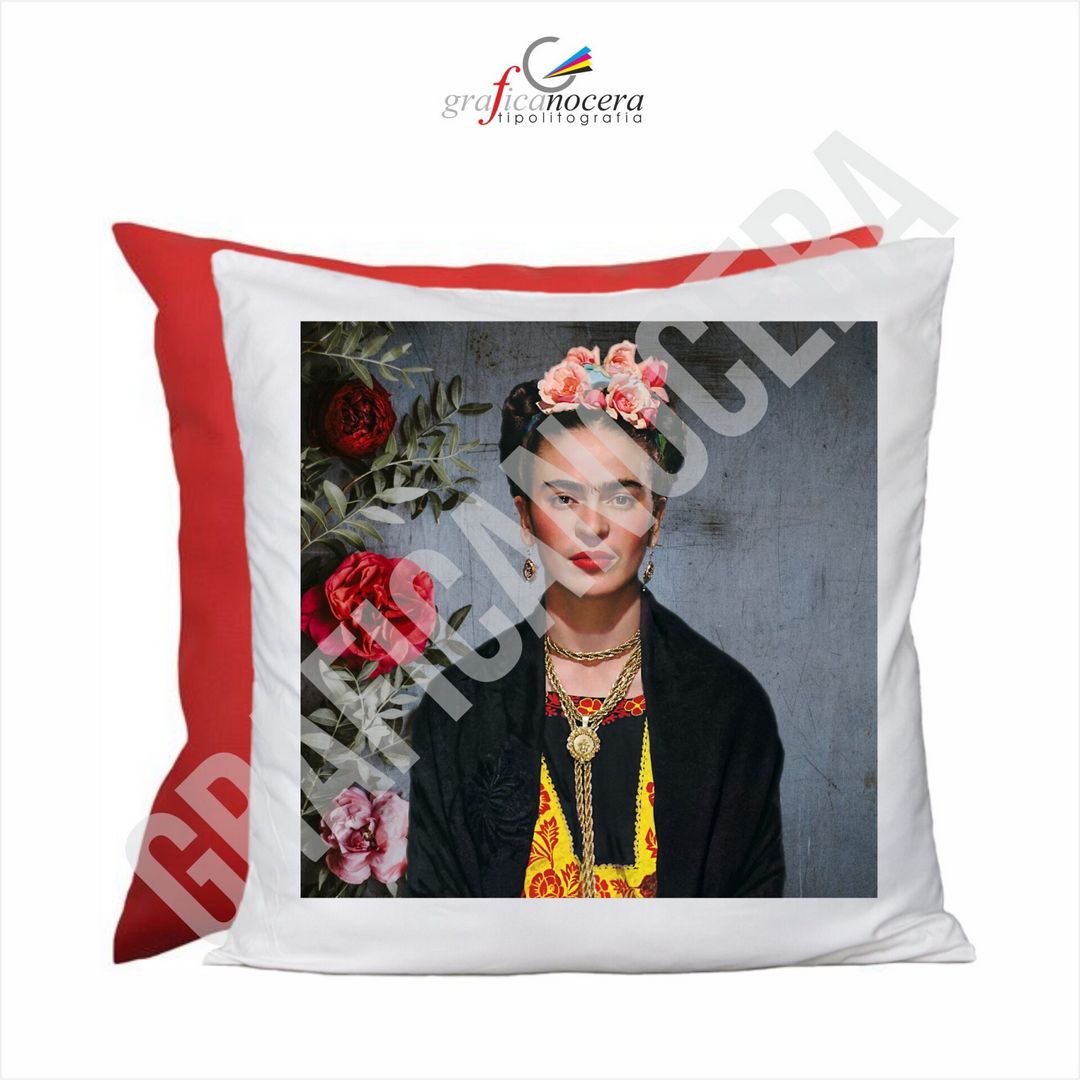Cuscino Quadrato Frida Kahlo idola Rosso idea regalo