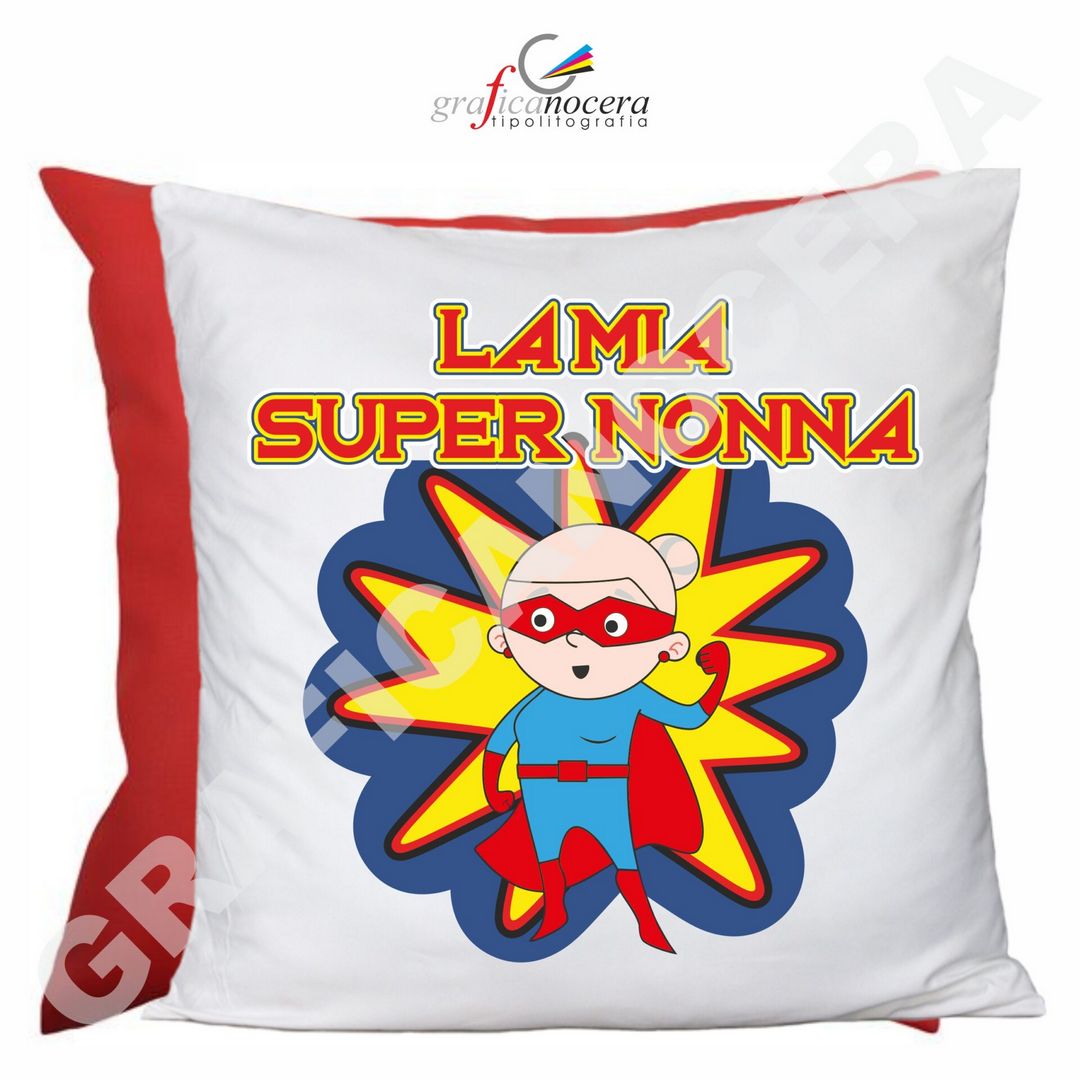 FESTA DEI NONNI Cuscino Quadrato arredo Super Nonna idea regalo