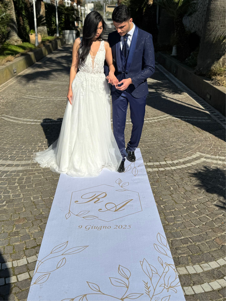 Tappeto 18 in Feltro varie misure Matrimonio con Iniziali Sposi vari colori