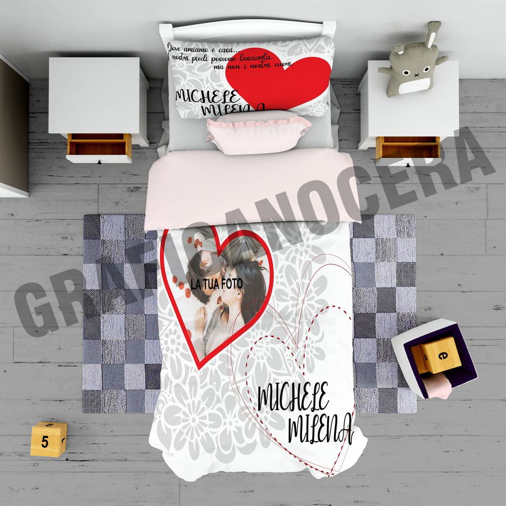 Plaid personalizzato con Foto Frase Immagini fidanzati coperta in pile coppia ricorrenza idea regalo
