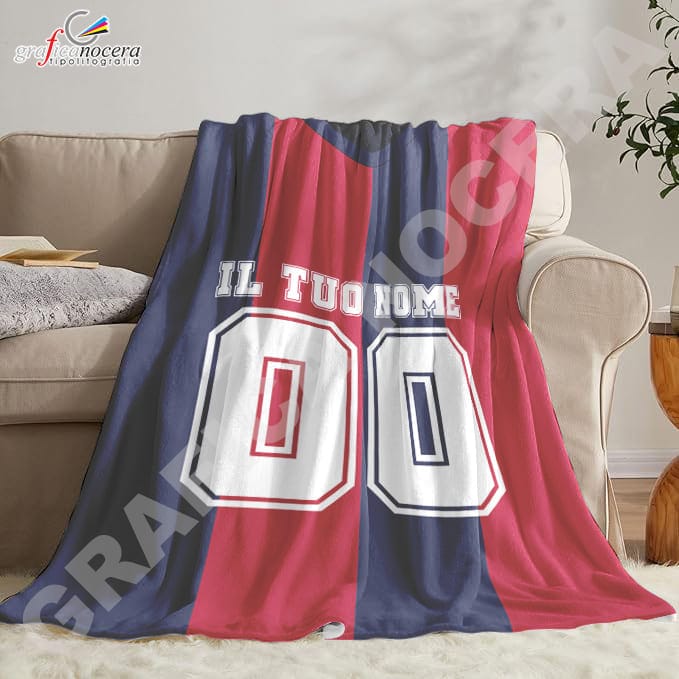 Plaid in pile Bologna Personalizzato con Nome e Numero