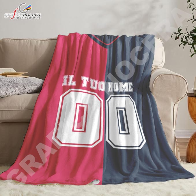 Plaid in pile Cagliari Personalizzato con Nome e Numero