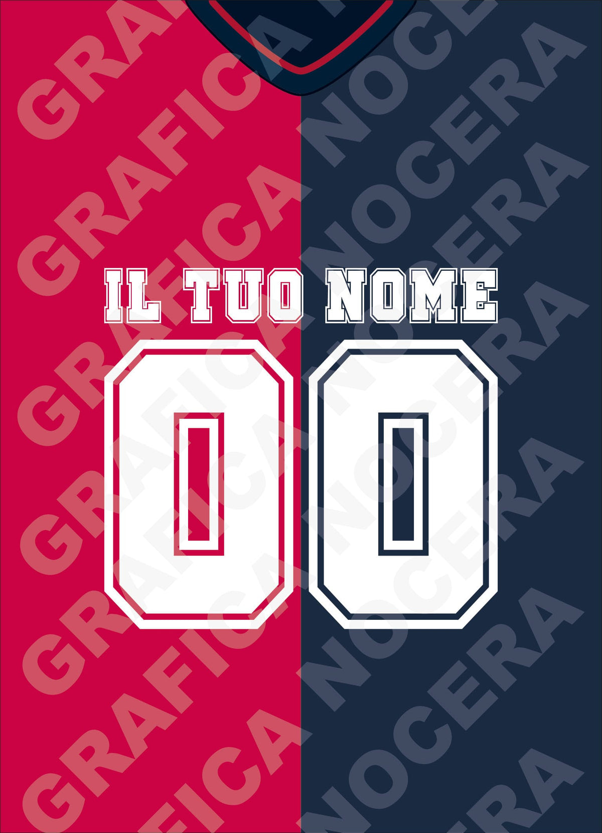 Plaid in pile Cagliari Personalizzato con Nome e Numero